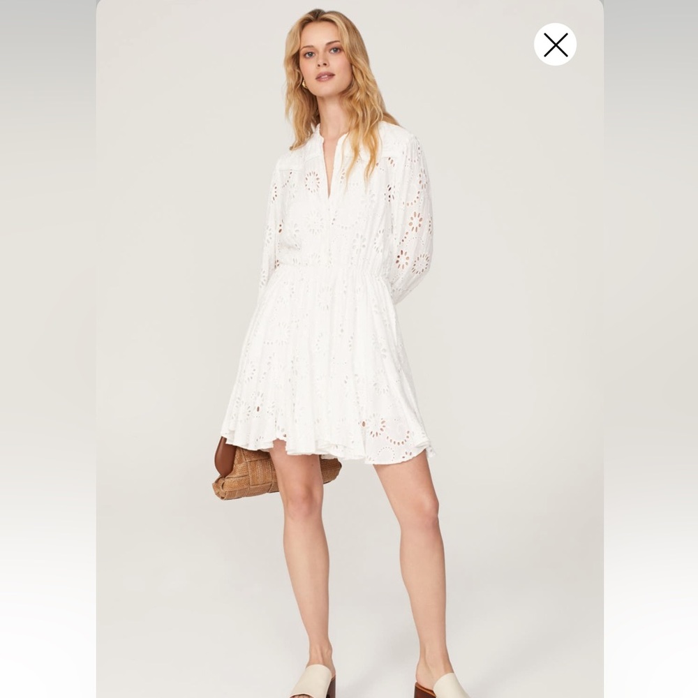 Maje Rapala dress with white eyelet pattern
